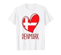 Drapeau danois patriotique Danemark mignon cœur pour filles enfants T-Shirt
