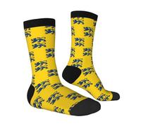Drapeau Danois Slesvig Sud Chaussettes Antibactérien Chaussettes Sport Fantaisie Chaussette Homme Pour Adulte Bureau Trekking 40Cm