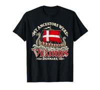 Drapeau Danois Viking Ancestry Danemark Longship Vintage T-Shirt