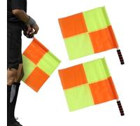Drapeau d'arbitre - 2 pièces 60 x 40 cm | Drapeaux orange et jaune avec poignée ergonomique | Drapeau de juge sportif pour entraînement de football | Équipement de jeu de football pour entraînement de