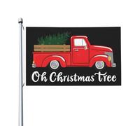 Drapeau d'arbre de Noël pour les gars de la chambre double face Art mural pour la maison, 3 x 5 pieds, Tapisserie d'arbre de Noël Oh po