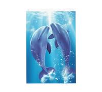 Drapeau dauphins amoureux de 6,1 x 0,9 m, drapeau de vacances double face avec œillets verticaux, drapeaux de cour pour décoration extérieure, maison, jardin, bannière de vacances