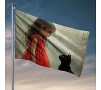 Drapeau d'automne pour homme avec inscription « A Girl In A Red Dress » - 152 x 244 cm