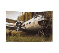 Drapeau d'avion abandonné avec 4 œillets, drapeaux simples en polyester durable, bannières résistantes aux intempéries pour dortoir, fête, tournage, festival, décoration de 61 x 88,9 cm