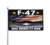 Drapeau d'avion de chasse - Bannière Pro America 3 x 5 pieds, message audacieux : « Make America Fly F- Again »