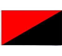 Drapeau de 0,9 x 1,5 m (sans mât) 0,9 x 1,5 m - Rouge et noir - Anarchie - Drapeau anarchiste pour dortoir homme grotte protestation