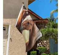 Drapeau de 0,9 x 6,1 m résistant à la décoloration pour extérieur - Adorable drapeau de jardin à cheval double face avec œillets en laiton - Toile de fond amusante pour pelouse, porche