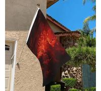 Drapeau de 0,9 x 6,1 m résistant à la décoloration pour extérieur - Bannière décorative à flamme rouge - Drapeau de jardin double face avec œillets en laiton - Toile de fond amusante pour pelouse