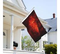 Drapeau de 0,9 x 6,1 m résistant à la décoloration pour extérieur - Bannière décorative à flamme rouge - Drapeau de jardin double face avec œillets en laiton - Toile de fond amusante pour pelouse