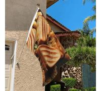 Drapeau de 0,9 x 6,1 m résistant à la décoloration pour extérieur, bannière décorative au fromage, sandwichs, drapeaux de jardin, drapeau mural double face avec œillets en laiton, toile de fond