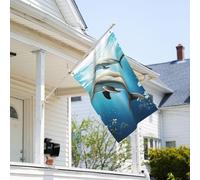 Drapeau de 0,9 x 6,1 m résistant à la décoloration pour extérieur Bannière décorative Baiser Dauphin Tale Drapeau de jardin Drapeau mural double face avec œillets en laiton Toile de fond amusante pour
