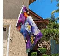 Drapeau de 0,9 x 6,1 m résistant à la décoloration pour extérieur, bannière décorative de pensée, drapeaux de jardin, drapeau mural double face avec œillets en laiton, toile de fond amusante pour