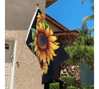 Drapeau de 0,9 x 6,1 m résistant à la décoloration pour extérieur, bannière décorative d'été, tournesol, drapeau de jardin, drapeau mural double face avec œillets en laiton, toile de fond amusante