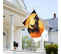 Drapeau de 0,9 x 6,1 m résistant à la décoloration pour extérieur, bannière décorative d'Halloween, chauve-souris, drapeaux de jardin, drapeau mural double face avec œillets en laiton, toile de fond