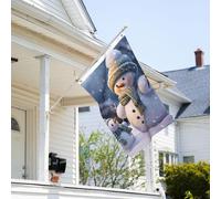 Drapeau de 0,9 x 6,1 m résistant à la décoloration pour extérieur, bannière décorative d'hiver, bonhomme de neige, drapeaux de jardin, drapeau mural double face avec œillets en laiton, toile de fond