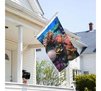 Drapeau de 0,9 x 6,1 m résistant à la décoloration pour extérieur Bannière décorative du monde sous-marin, drapeaux de jardin, drapeau mural double face avec œillets en laiton, toile de fond amusante