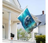 Drapeau de 0,9 x 6,1 m résistant à la décoloration pour extérieur Bannière décorative du monde sous-marin, drapeaux de jardin, drapeau mural double face avec œillets en laiton, toile de fond amusante