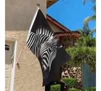 Drapeau de 0,9 x 6,1 m résistant à la décoloration pour extérieur - Bannière décorative en zèbre - Drapeau de jardin double face avec œillets en laiton - Toile de fond amusante pour pelouse, porche