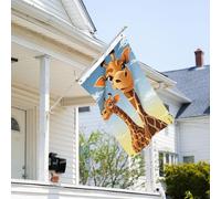 Drapeau de 0,9 x 6,1 m résistant à la décoloration pour extérieur - Bannière décorative girafe - Drapeaux de jardin double face avec œillets en laiton - Toile de fond amusante pour pelouse, porche