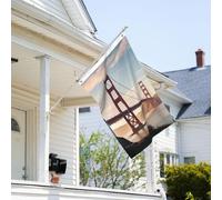 Drapeau de 0,9 x 6,1 m résistant à la décoloration pour extérieur Bannière décorative Golden Gate Bridge Drapeau de jardin double face avec œillets en laiton Toile de fond amusante pour pelouse porche