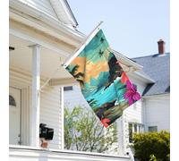 Drapeau de 0,9 x 6,1 m résistant à la décoloration pour extérieur Bannière décorative Hello Hawaï Drapeau de jardin double face avec œillets en laiton Toile de fond amusante pour pelouse porche