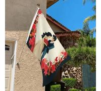 Drapeau de 0,9 x 6,1 m résistant à la décoloration pour extérieur Bannière décorative Just Married Drapeau de jardin double face avec œillets en laiton Toile de fond amusante pour pelouse porche