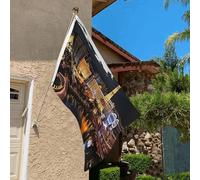 Drapeau de 0,9 x 6,1 m résistant à la décoloration pour extérieur - Bannière décorative Las Vegas - Vue nocturne - Drapeaux de jardin double face avec œillets en laiton - Toile de fond amusante pour