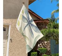 Drapeau de 0,9 x 6,1 m résistant à la décoloration pour extérieur, bannière décorative libellule, drapeaux de jardin, drapeau mural double face avec œillets en laiton, toile de fond amusante pour