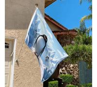 Drapeau de 0,9 x 6,1 m résistant à la décoloration pour extérieur Bannière décorative pingouin Antarctique Drapeau de jardin de glace double face avec œillets en laiton Toile de fond amusante pour