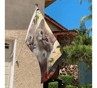 Drapeau de 0,9 x 6,1 m résistant à la décoloration pour extérieur, bannière décorative pour chat, fleurs, drapeaux de jardin, drapeau mural double face avec œillets en laiton, toile de fond amusante