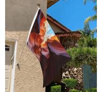 Drapeau de 0,9 x 6,1 m résistant à la décoloration pour extérieur - Bannière décorative pour extérieur, canyon, jardin, drapeau mural double face avec œillets en laiton - Toile de fond amusante pour