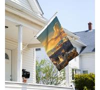 Drapeau de 0,9 x 6,1 m résistant à la décoloration pour extérieur, bannière décorative pour extérieur, paysage urbain, horizon de jardin, drapeau mural double face avec œillets en laiton, toile de