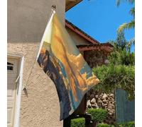 Drapeau de 0,9 x 6,1 m résistant à la décoloration pour extérieur, bannière décorative pour extérieur, paysage urbain, horizon de jardin, drapeau mural double face avec œillets en laiton, toile de