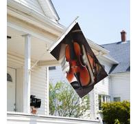 Drapeau de 0,9 x 6,1 m résistant à la décoloration pour extérieur, bannière décorative pour violon, partition de musique, drapeaux de jardin, drapeau mural double face avec œillets en laiton, toile de