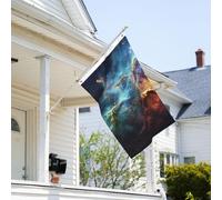 Drapeau de 0,9 x 6,1 m résistant à la décoloration pour extérieur, bannière décorative univers, galaxie, espace, jardin, drapeau mural double face avec œillets en laiton, toile de fond amusante pour