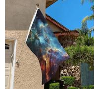 Drapeau de 0,9 x 6,1 m résistant à la décoloration pour extérieur, bannière décorative univers, galaxie, espace, jardin, drapeau mural double face avec œillets en laiton, toile de fond amusante pour