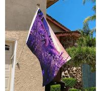 Drapeau de 0,9 x 6,1 m résistant à la décoloration pour extérieur - Bannière décorative violette lavande - Drapeau de jardin double face avec œillets en laiton - Toile de fond amusante pour pelouse