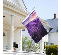 Drapeau de 0,9 x 6,1 m résistant à la décoloration pour extérieur - Bannière décorative violette lavande - Drapeau de jardin double face avec œillets en laiton - Toile de fond amusante pour pelouse
