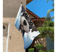 Drapeau de 0,9 x 6,1 m résistant à la décoloration pour l'extérieur - Adorable schnauzer - Drapeau de jardin double face avec œillets en laiton - Toile de fond amusante pour pelouse, porche