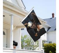 Drapeau de 0,9 x 6,1 m résistant à la décoloration pour l'extérieur - Bannière décorative 3D - Drapeau de jardin double face avec œillets en laiton - Toile de fond amusante pour pelouse, porche