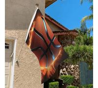 Drapeau de 0,9 x 6,1 m résistant à la décoloration pour l'extérieur - Bannière décorative 3D - Drapeau de jardin double face avec œillets en laiton - Toile de fond amusante pour pelouse, porche