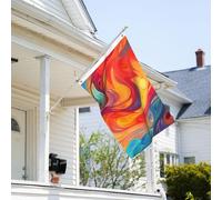 Drapeau de 0,9 x 6,1 m résistant à la décoloration pour l'extérieur - Bannière décorative à effet artistique - Drapeaux de jardin colorés double face avec œillets en laiton - Toile de fond amusante