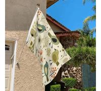 Drapeau de 0,9 x 6,1 m résistant à la décoloration pour l'extérieur - Bannière décorative à feuilles jaunes - Drapeaux de jardin double face avec œillets en laiton - Toile de fond amusante pour