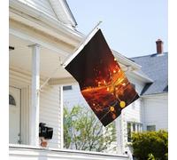 Drapeau de 0,9 x 6,1 m résistant à la décoloration pour l'extérieur - Bannière décorative à flamme rouge - Drapeau de jardin double face avec œillets en laiton - Toile de fond amusante pour pelouse