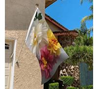 Drapeau de 0,9 x 6,1 m résistant à la décoloration pour l'extérieur - Bannière décorative à fleurs artificielles - Drapeau de jardin double face avec œillets en laiton - Toile de fond amusante pour