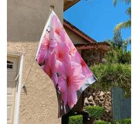 Drapeau de 0,9 x 6,1 m résistant à la décoloration pour l'extérieur - Bannière décorative à imprimé floral - Drapeau de jardin double face avec œillets en laiton - Toile de fond amusante pour pelouse
