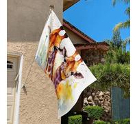 Drapeau de 0,9 x 6,1 m résistant à la décoloration pour l'extérieur - Bannière décorative à l'aquarelle - Drapeau de jardin double face avec œillets en laiton - Toile de fond amusante pour pelouse
