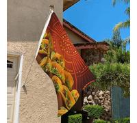 Drapeau de 0,9 x 6,1 m résistant à la décoloration pour l'extérieur - Bannière décorative à motif alimentaire - Drapeaux de jardin amusants double face avec œillets en laiton - Toile de fond amusante