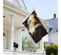 Drapeau de 0,9 x 6,1 m résistant à la décoloration pour l'extérieur - Bannière décorative à motif d'aigle à tête blanche - Drapeau de jardin double face avec œillets en laiton - Toile de fond amusante