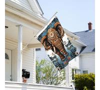 Drapeau de 0,9 x 6,1 m résistant à la décoloration pour l'extérieur - Bannière décorative à motif éléphant - Drapeau de jardin double face avec œillets en laiton - Toile de fond amusante pour pelouse